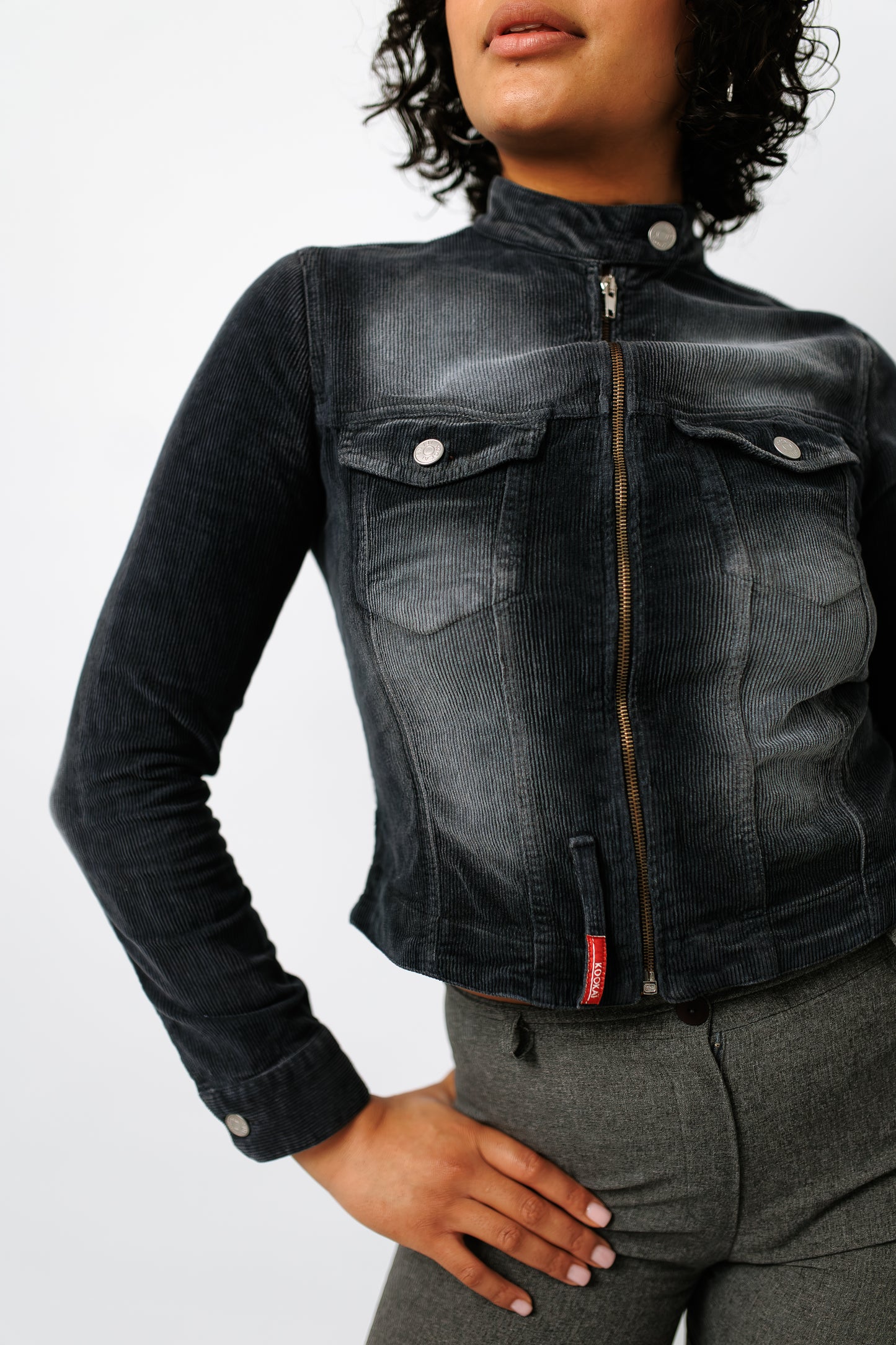 Cordjacke blau/grau