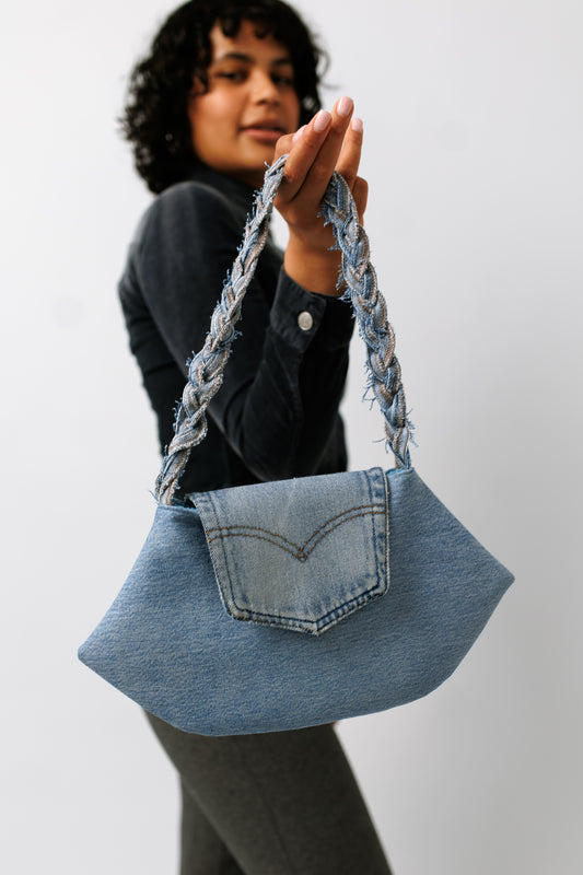 Schultertasche Jeans