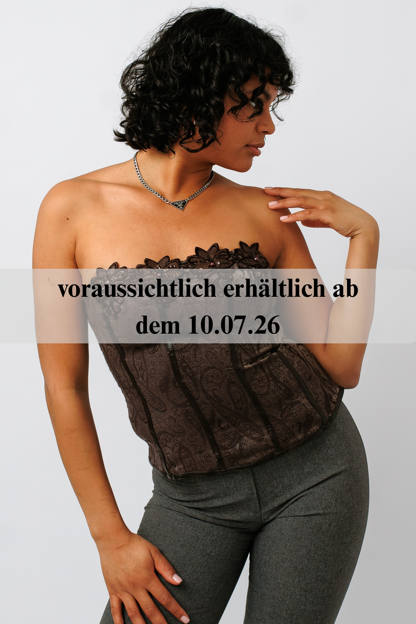 Corsage braun mit Schnürung