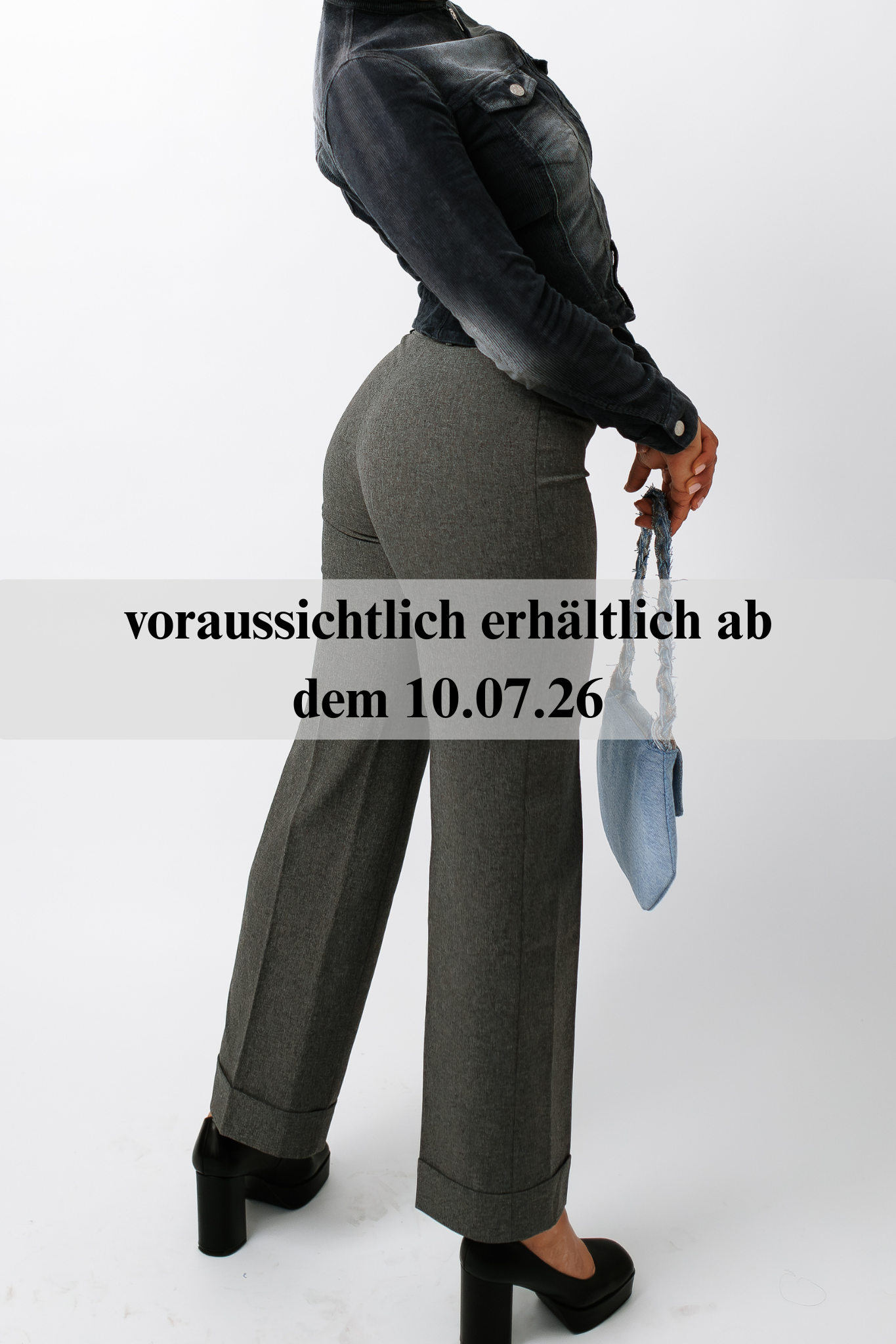 Hose grau mit Aufschlag