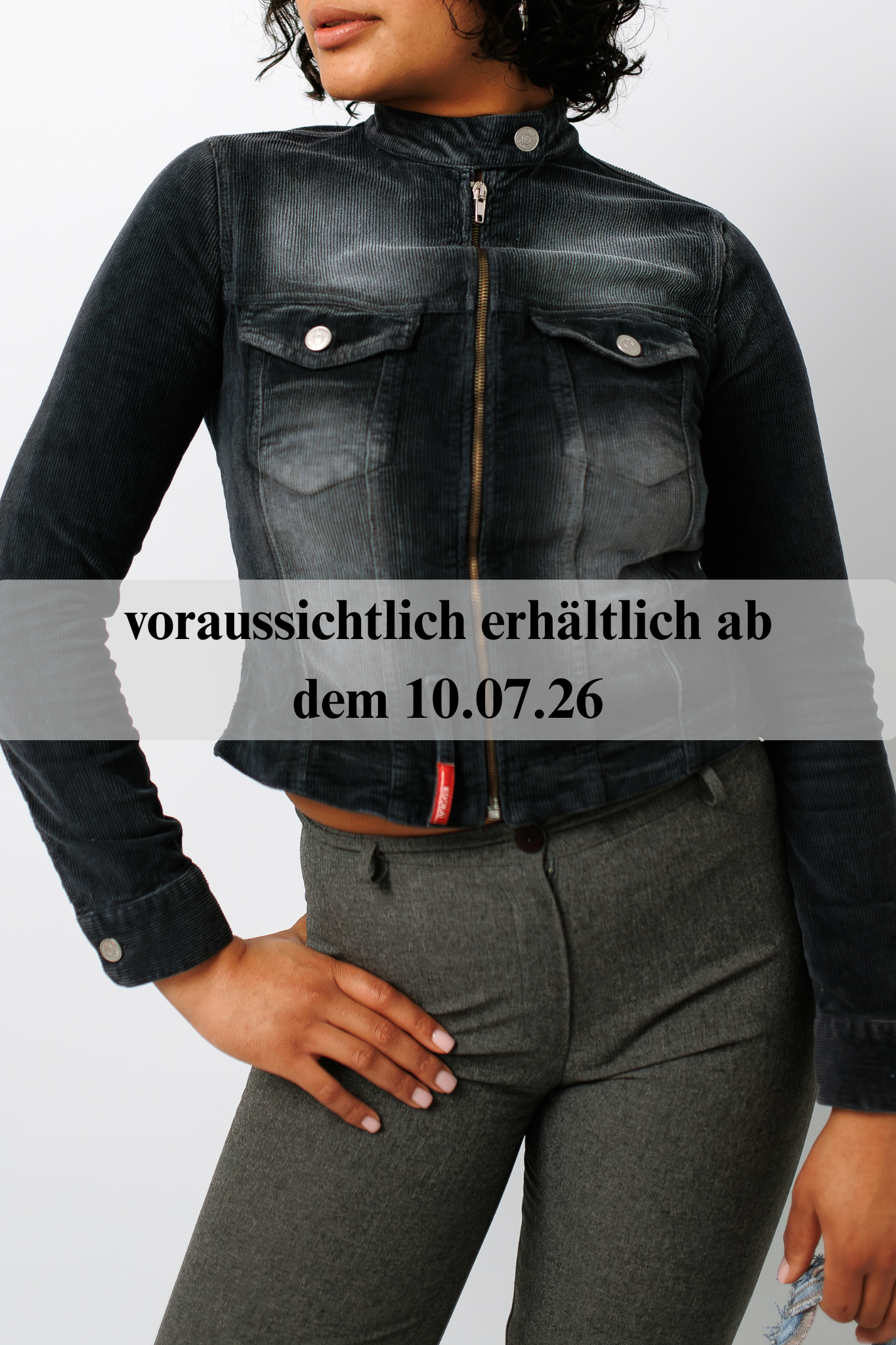 Cordjacke blau/grau