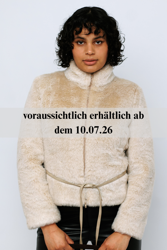 Fakefur Jacke beige